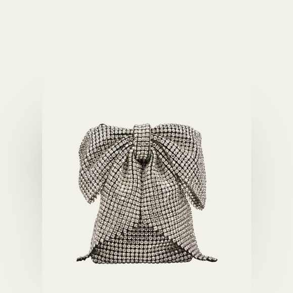 Loeffler Randall Violet Rhinestone Bow Mini Crossbody, Black & Silver - Picture 4 of 11